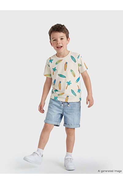 LC Waikiki NEVAVM شورت جينز للأولاد بحزام مطاطي