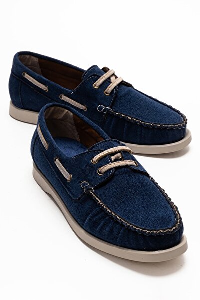 Lizy Shoes Γυναικεία άνετα παπούτσια με κορδόνια σε μπλε ναυτικό σουέντ στυλ