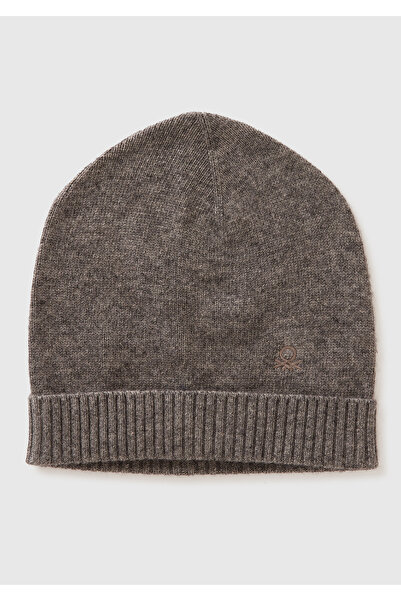 United Colors of Benetton Γυναικείο μάλλινο καπέλο ανθρακί μελανζέ και κασμίρ...