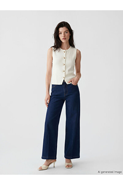 LC Waikiki YK PLUS Γυναικείο τζιν παντελόνι με φαρδιά γραμμή