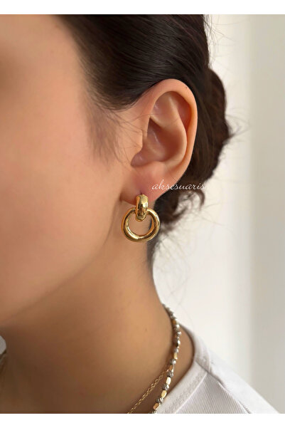 aksesuaris Minimal Gold Hook Earrings