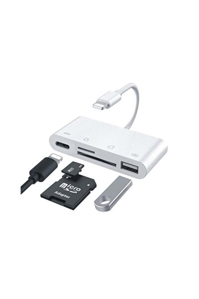Midcom Jh-0512 محول كاميرا 4 في 1 من Lightning إلى بطاقة TF SD