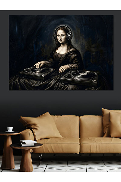 karizmart Dj Mona Lisa Modern Sanat Dekoratif Kanvas - Mdf Ahşap Tablo