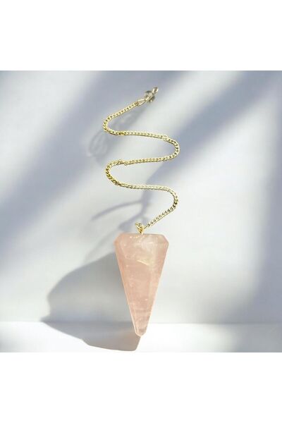 AURA STONE Aurastone Pink Quartz Natural Stone Pandul - Pendulum