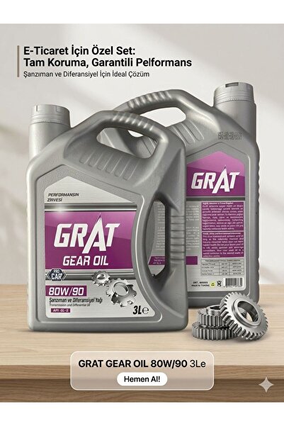 GRAT ŞANZIMAN YAĞI 3 LİTRE 80W90 API GL-5 MANUEL ŞANZIMAN 3 LT