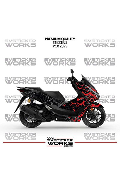 ARONA Honda PCX Kaplama Sticker Crimson Web Design Motor Kaplama Modeli Hazır...