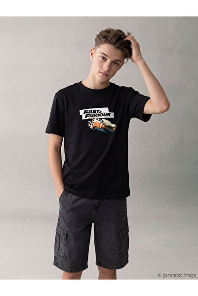 LC Waikiki Lcw Kidsfast & Furious Printed Boys' T-Shirt