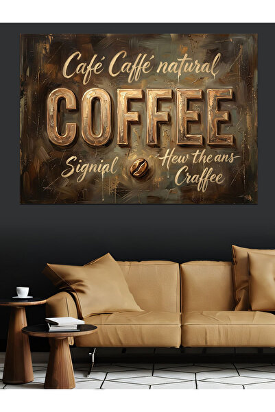 karizmart Coffee Yazılı Eskitilmiş Metal Tabela Dekoratif Kanvas - Mdf Ahşap ...