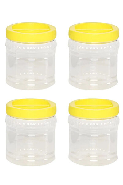 handanca Plastik Kavanoz Pet Bidon Saklama Kabı 1 Litre 4 Adet Bal Turşu Salç...