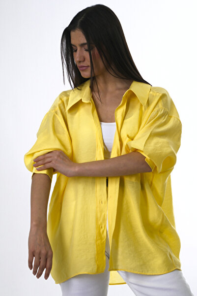 ABBRA Γυναικείο πουκάμισο Με πεσμένους ώμους oversized Μοντάλ