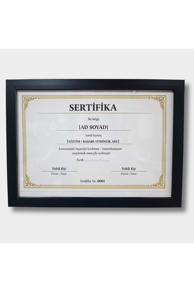 VenaHomeConcept A4 Çerçeve | 21x29.7 cm | Camlı | 5 Renk | Sertifika, Diploma...
