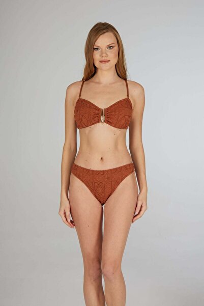 Estiva Women's Brown Concept Strapless Bikini Set with Accessories