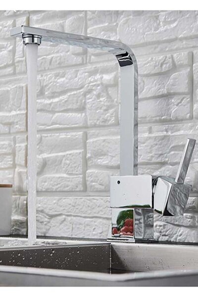 Tinsmith Kare Mutfak Musluk Başlığı Döner Başlık Evye Bataryası