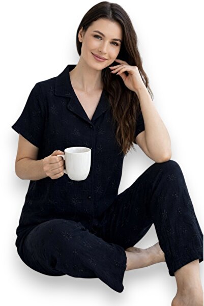 Fanilam Καλοκαιρινό Σετ Γυναικείες Πιτζάμες από Βαμβακερή Μουσελίνα - Κοντομά...