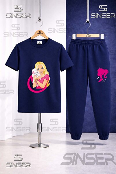 SS SİNSER Children's Brbia Hand in Hand Dog Printed T-Shirt Tracksuit Set