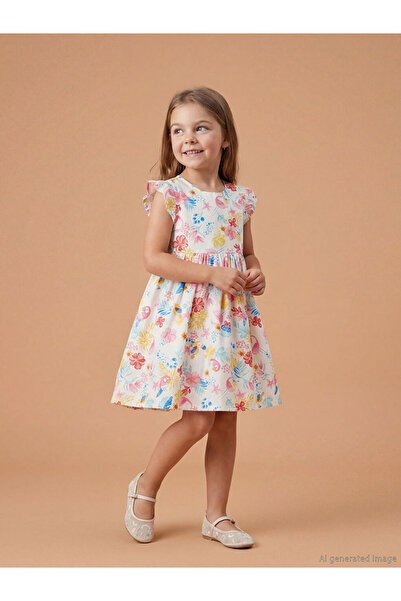 LC Waikiki Esvab • Modern & Distinctive Zero Roba Collar Girls' Poplin Dress