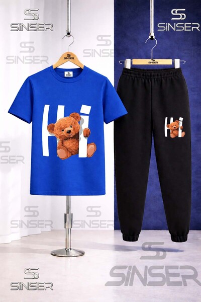 SS SİNSER Children's Hi Bear Printed T-Shirt and Tracksuit Set