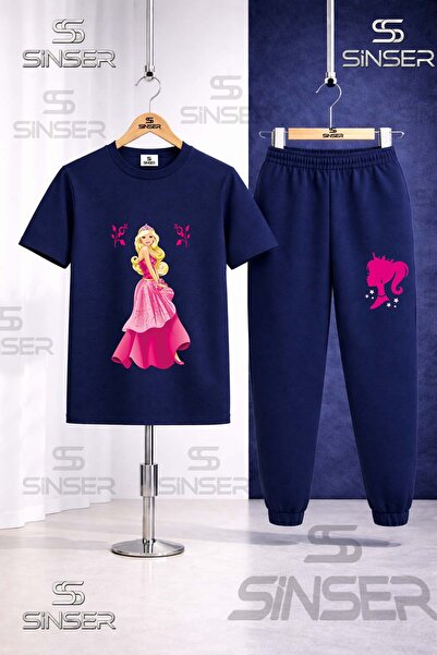 SS SİNSER Children's Brbia Princess Boydan Printed T-Shirt Tracksuit Set