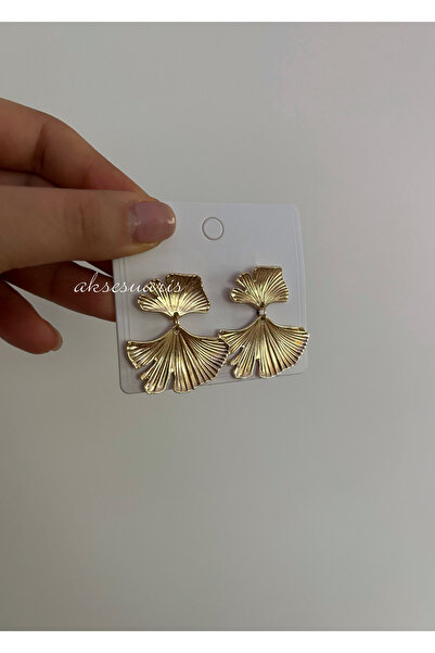 aksesuaris GOLD SALLANTILI YAPRAK KADIN KÜPE