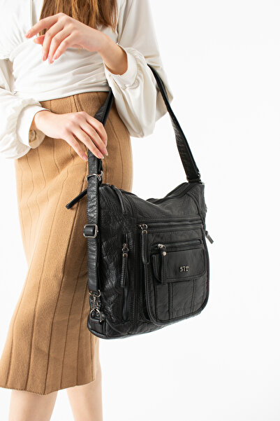 KIRASE 571 Ποιοτικό Πλυμένο Δερμάτινο Εισαγόμενο Σακίδιο Ώμου και Πλάτης με Ε...