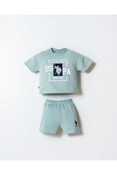 U.S. Polo Assn. يو إس بولو أسن. طقم تي شيرت وشورت للأطفال الذكور