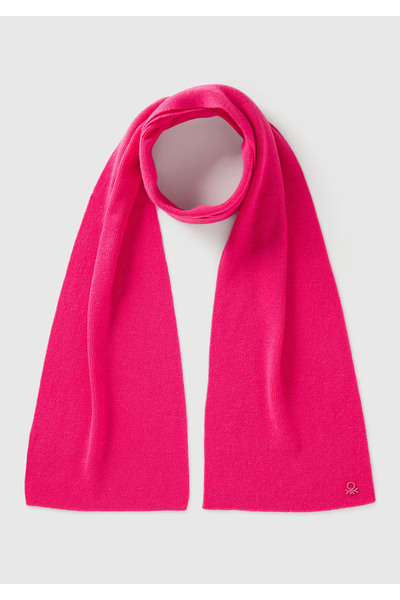 United Colors of Benetton Παιδικό αγορίστικο κασκόλ από ροζ μαλλί και βισκόζη...