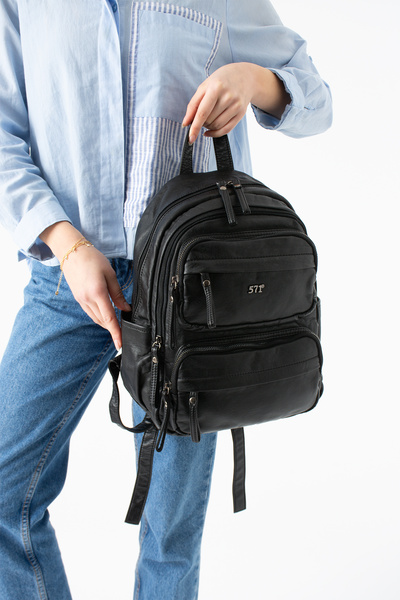 KIRASE 571 Εισαγόμενο σακίδιο πλάτης γραφείου και σχολείου με δερμάτινη επένδ...