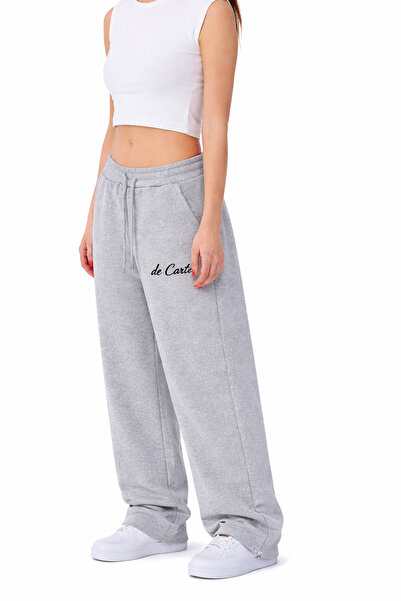 De Carte Σημαδεμένο φαρδύ παντελόνι φόρμας με στοπ στα πόδια