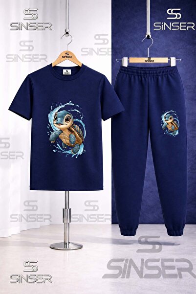 SS SİNSER Παιδικό σετ φόρμας με στάμπα KARETTE KARETTA IN THE WATER