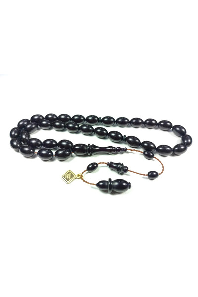 İskeçe Tesbih İskeçeli Cemil Usta İşi İmzalı İnci Siyahı Sıkma Kehribar