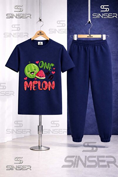 SS SİNSER Παιδικό Σετ Φόρμας με Στάμπα ΚΑΡΠΟΥΖΙ ΜΕ ΜΕΛΟΝΙ ΕΚΤΥΠΩΣΗ