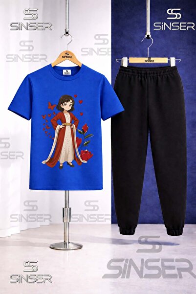 SS SİNSER Детски комплект JYN ANIME YORESEL: Тениска с принт и долнище на анцуг