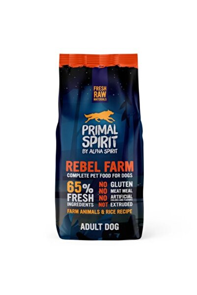 Primal Spirit Ξηρά τροφή για σκύλους Rebel Farm, 65% φρέσκο ​​κρέας, χωρίς γλ...