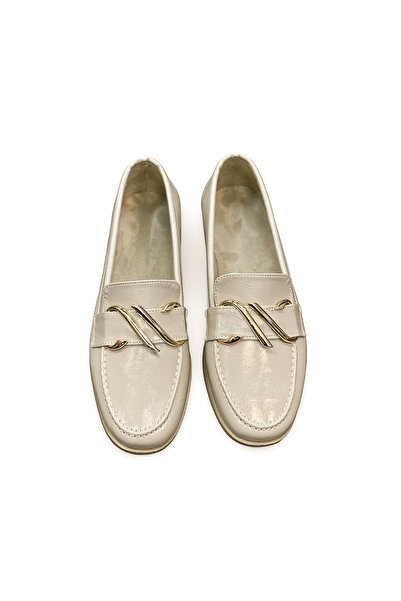 HANZE Loafer de damă, bej, cu talpă ortopedică lucioasă, accesoriu pentru nou...