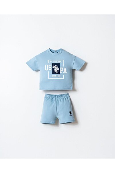 U.S. Polo Assn. يو إس بولو أسن. طقم تي شيرت وشورت للأطفال الذكور