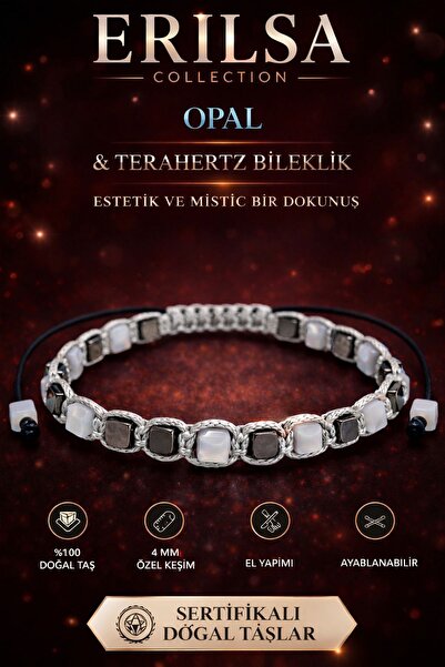 Erilsa Certified Opal Stone Terahertz Bracelet - 4 mm Cube Cut – Natural Ston...