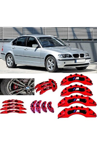 Modifiyecim BMW E46 Uyumlu M Kırmızı Yapıştırma Logolu 4'Lü Kaliper Kapağı