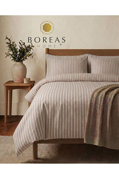 Boreas Home Σετ Παπλωματοθήκη Διπλού Μεγέθους LINEES PREMİUM με Ελαστικό Σεντόνι
