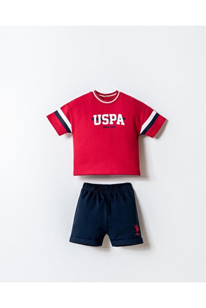 U.S. Polo Assn. يو إس بولو أس إن. طقم تي شيرت وشورت للأطفال الذكور
