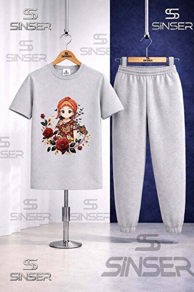 SS SİNSER Παιδικό σετ φόρμας με στάμπα JYN ANIME GIRL