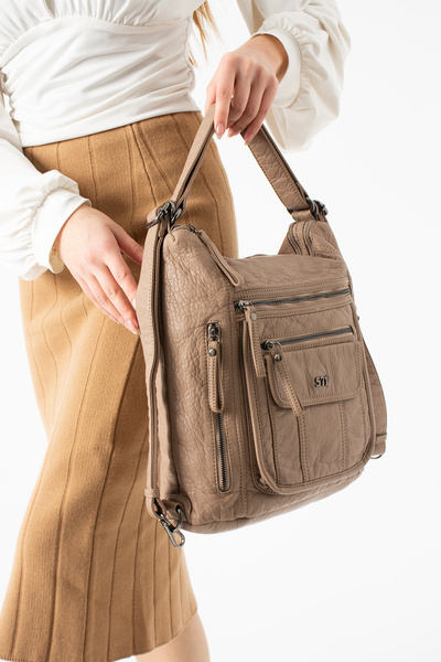 KIRASE 571 Quality Washed Leather Imported Casual Bag with Inner and Front Po...