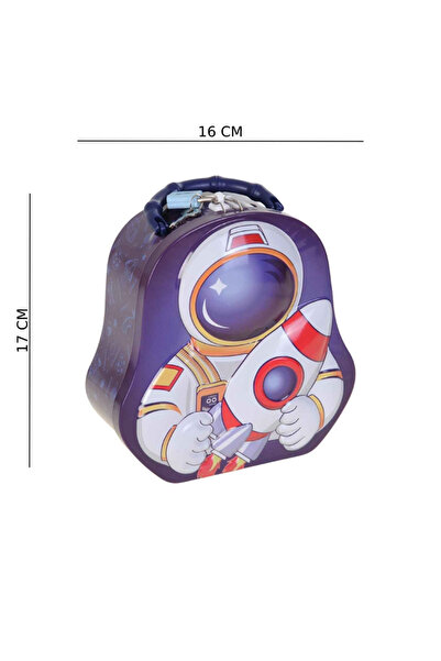KESKİN SOUND Metal Lockable Piggy Bank Astronaut with Handle