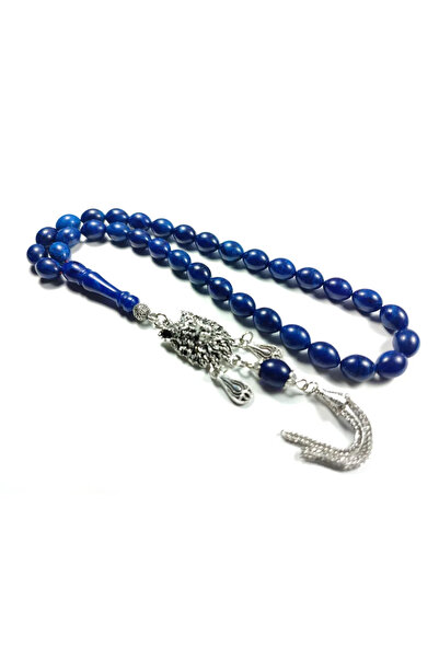 İskeçe Tesbih Γερμανική ασημένια φούντα με κεφαλή λύκου, συνδυασμός 0.6 Delim...