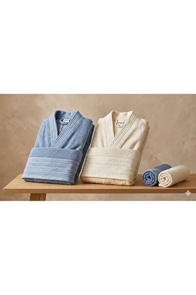 Özdilek Τετραπλό Οικογενειακό Σετ σε Σκούρο Μπλε-Ανοιχτό Κίτρινο