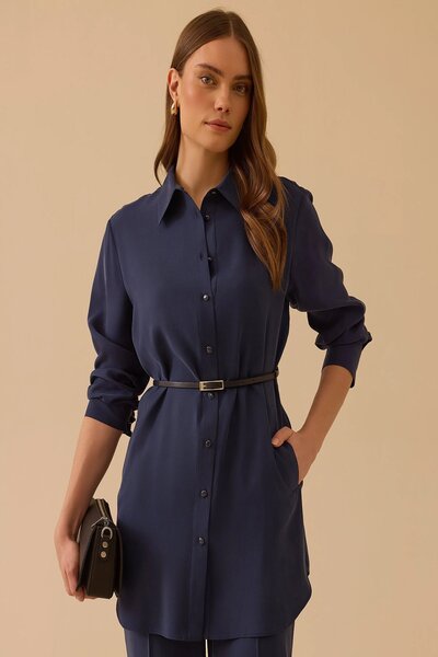 Rain and River Belted Shirt with Pocket Detail