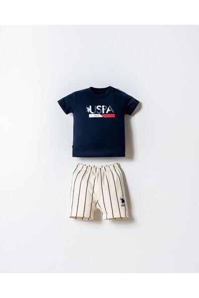 U.S. Polo Assn. يو إس بولو أس إن. طقم تي شيرت وشورت للأطفال الذكور