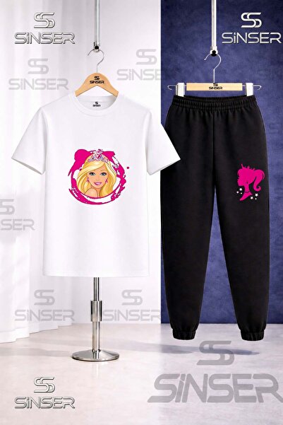 SS SİNSER طقم بدلة رياضية للأطفال مطبوع عليه BRBIA HEAD PINK IN TVL