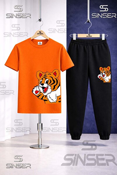 SS SİNSER Παιδικό σετ φόρμας με στάμπα YANDAN CUTE TIGER