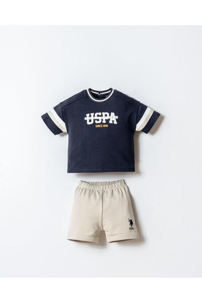 U.S. Polo Assn. يو إس بولو أس إن. طقم تي شيرت وشورت للأطفال الذكور