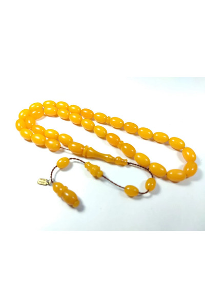 İskeçe Tesbih Mehmet Mercan Usta İşi İmzalı 0.6 Milim Διαφανές Κεχριμπάρι Συμ...